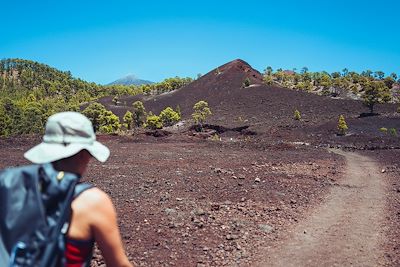© piola666 / Getty Images - Femme randonnant dans le paysage volcanique du Teide - Tenerife - Espagne Femme randonnant dans le paysage volcanique du Teide - Tenerife - Espagne