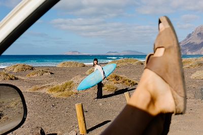 En route pour une session de surf