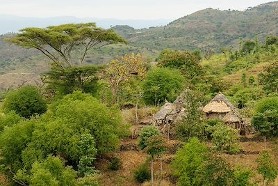 Village de la vallée de l'Omo - Ethiopie