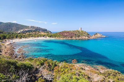 Plage et tour génoise - Zonza - Corse du Sud - France