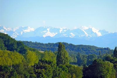 © Collection Tourisme Gers/CDT32/S. Daudirac - Paysage gersois avec vue sur les Pyrénées - Sud-Ouest - France Paysage gersois avec vue sur les Pyrénées - Sud-Ouest - France