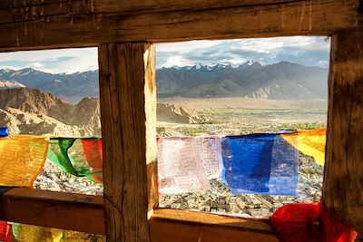 Vue sur Leh depuis le monastère Namgyal Tsemo Gompa - Ladakh - Inde