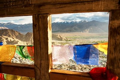 Vue sur Leh depuis le monastère Namgyal Tsemo Gompa - Ladakh - Inde