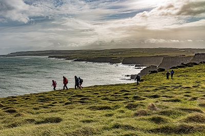 © stevie / Adobe Stock - Randonnée vers la Chaussée des Géants - Comté d'Antrim - Irlande du Nord - Royaume-Uni Randonnée vers la Chaussée des Géants - Comté d'Antrim - Irlande du Nord - Royaume-Uni