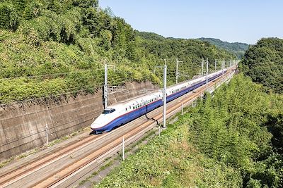 © Horizon Images/Motion / Alamy / Hemis - Ligne de chemin de fer Hokuriku Shinkansen - Japon Ligne de chemin de fer Hokuriku Shinkansen - Japon