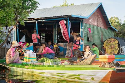 Marché flottant - Rivière Sangker - Cambodge