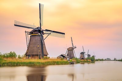 Moulins à vent à Kinderdijk - Pays Bas