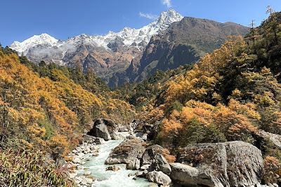 Rivière Ghunsa Khola avant le village de Ghunsa -Népal