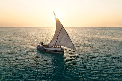 Bateau de pêcheur typique appelé Dhow - Zanzibar - Tanzanie