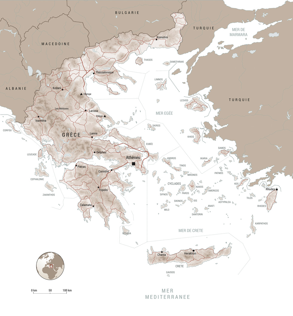 Carte de la Grèce