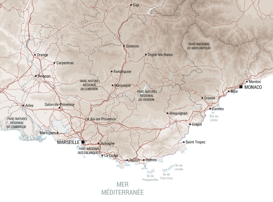 Carte des Provence-Alpes-Côte d’Azur