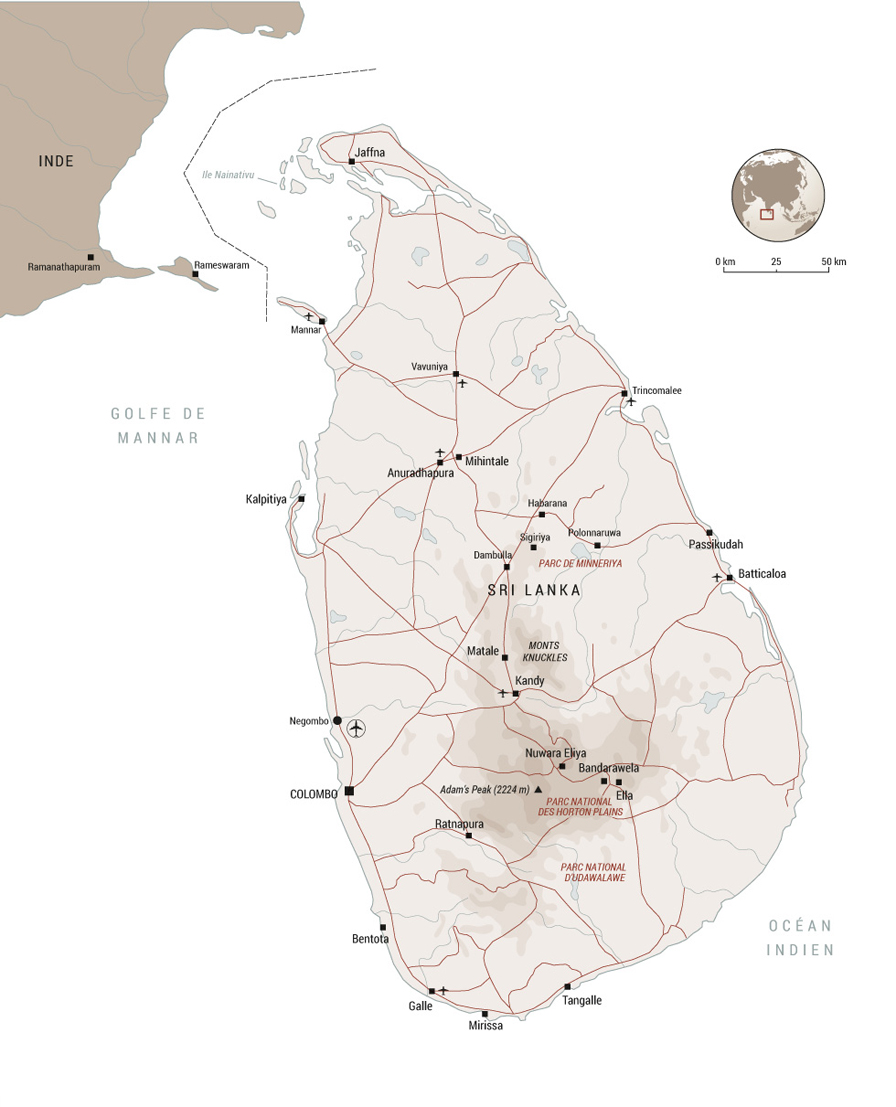 Carte du Sri Lanka